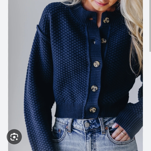 Free People Lila Cardigan in Sky Captain  XS NWT - Picture 8 of 13